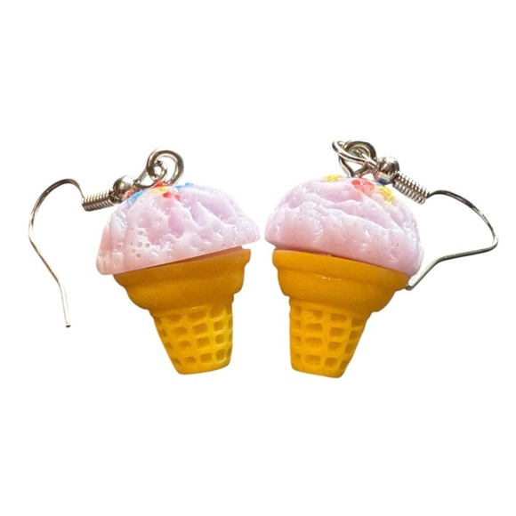 None Jewelry - 3 For $20 3D Pink and Yellow Ice Cream Cone Dangle Earrings “You Pick 3”